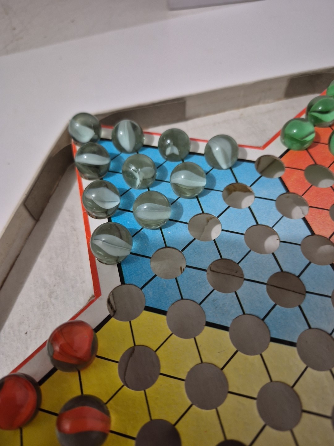 Chinese Checkers PP009 Made in China Schylling Board Game Glass Marbles Complete