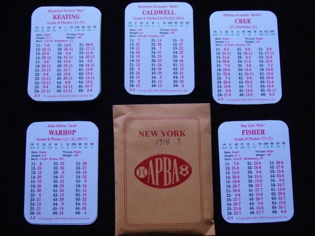 1914 APBA : NEW YORK YANKEES Baseball Team Set : 25 players cards (2008)