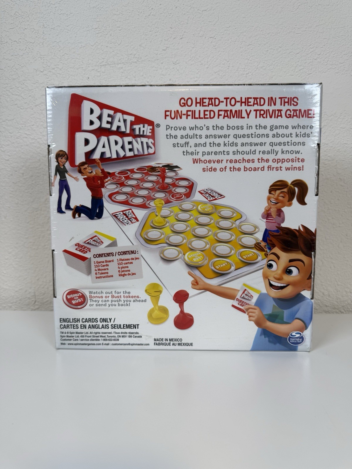 Beat The Parents Board Game SEALED Spin Master Family Trivia Kids vs Adults 6+