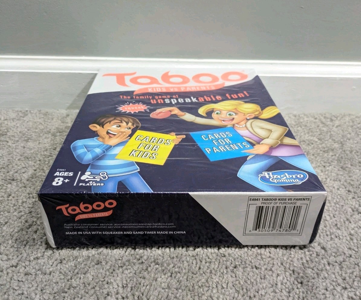 2018 Hasbro Gaming Taboo Kids VS Parents Board Game Greek NEW SEALED