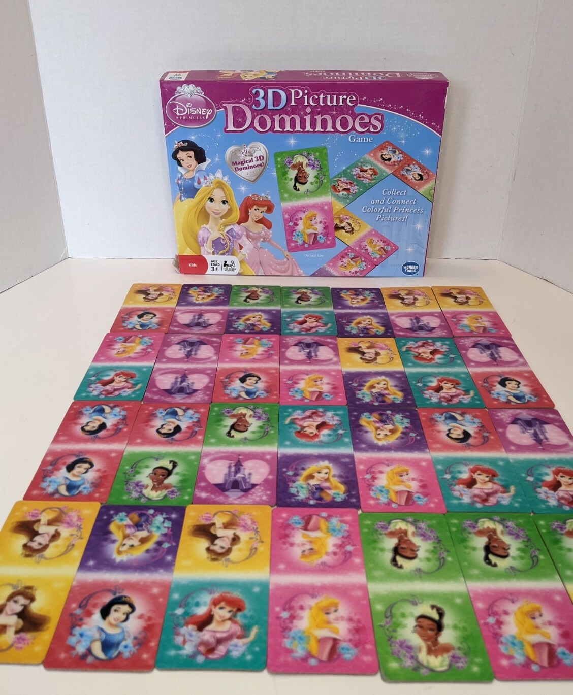 Rare Disney Princess 3D Picture Dominoes Domino Game Wonder Forge – Complete!