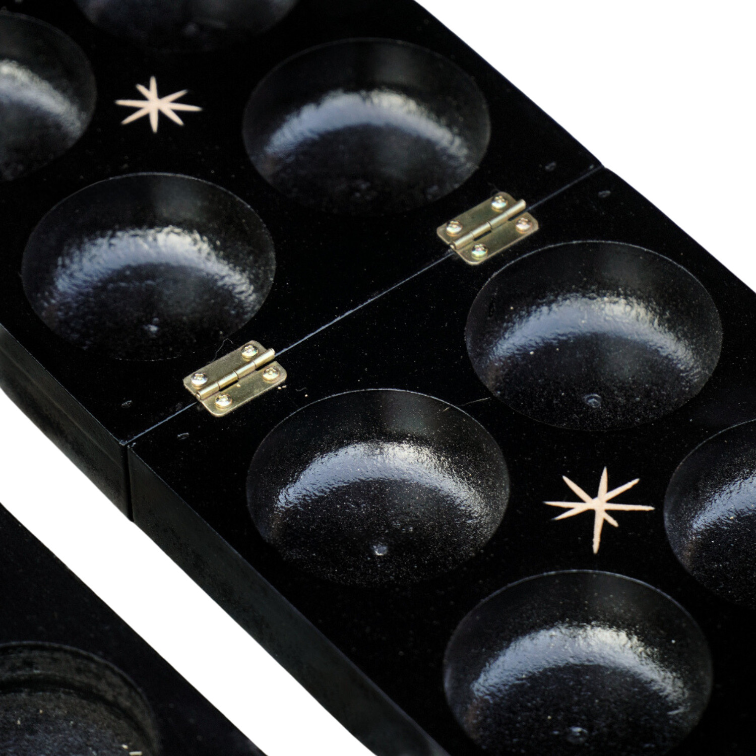 Traditional Malay Wooden Folding Congkak/Mancala Game Set With Marbles