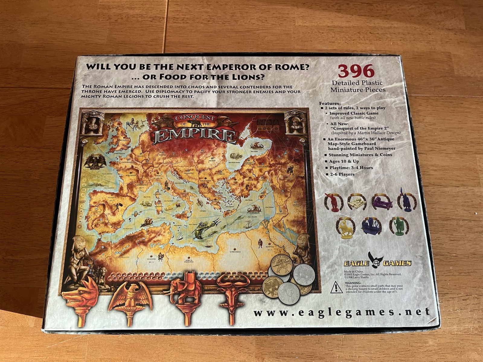 Conquest of the Empire Board Game Eagle Games Version 2005 Nearly Complete Figs