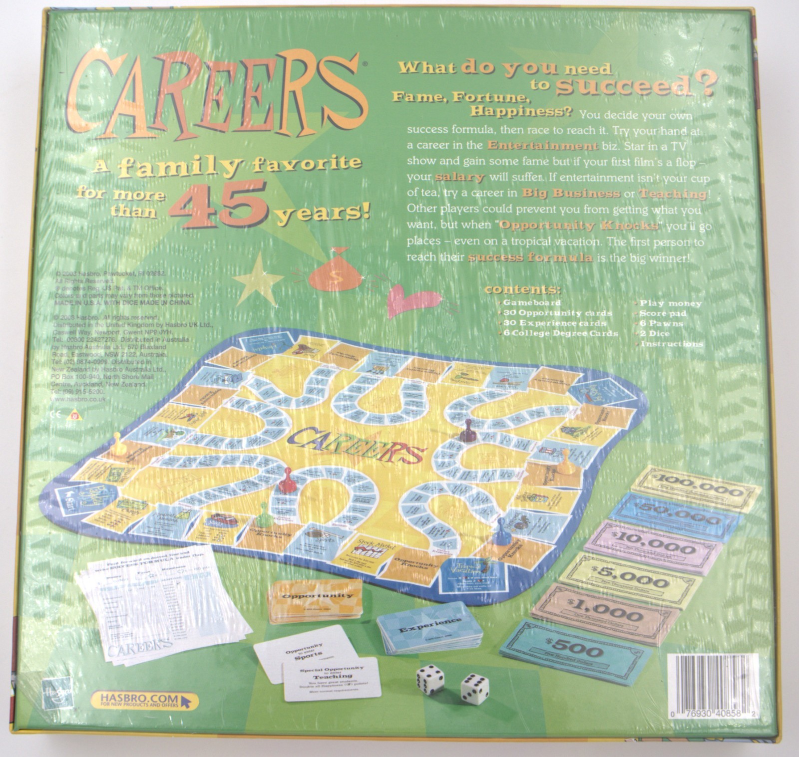 Careers Board Game 2003 Parker Brothers Hasbro Factory Sealed New Family Game