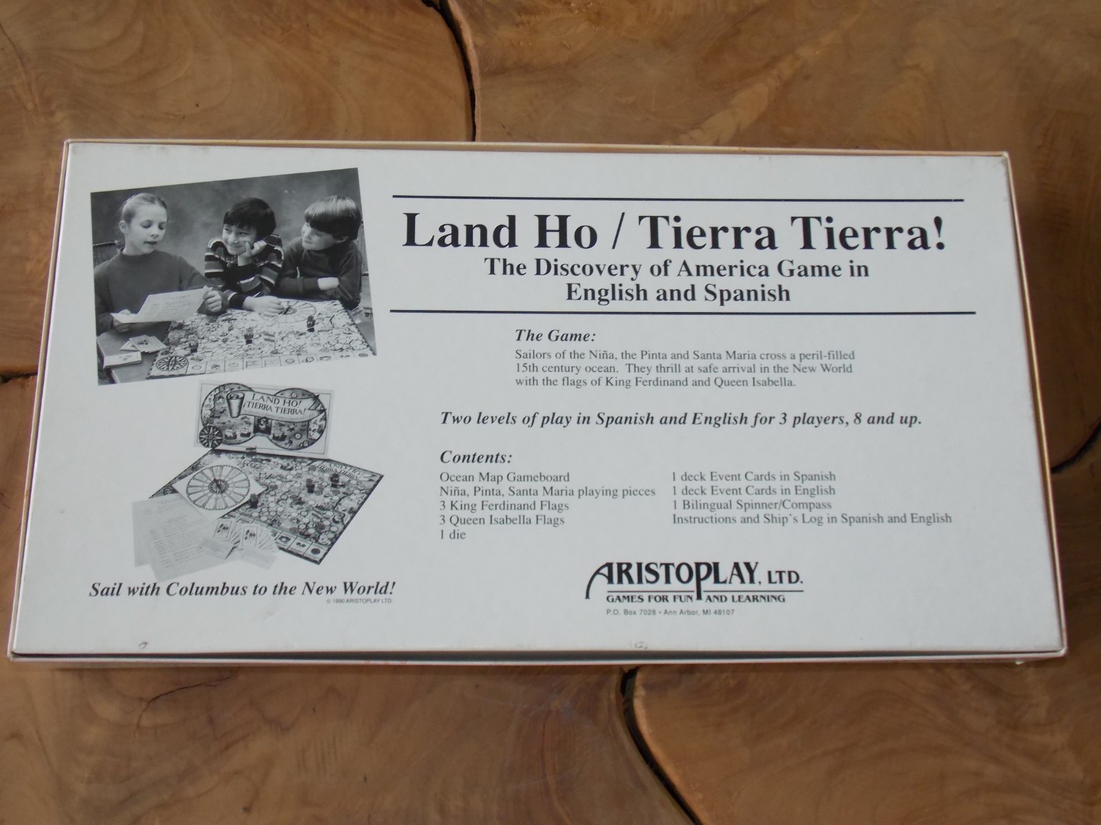 Land Ho! Board Game Tierra Discovery of America Spanish English Aristoplay Compl