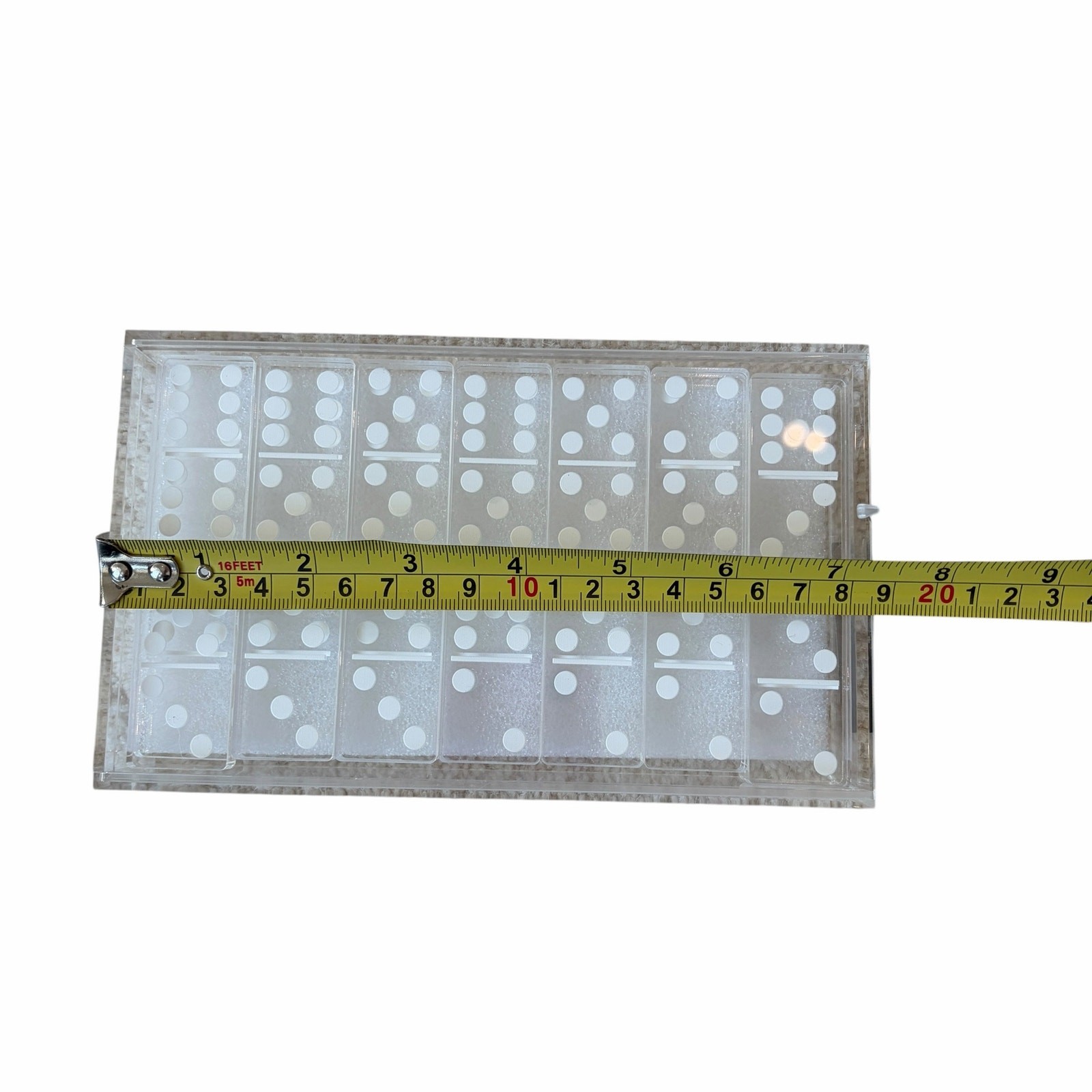 Clear Acrylic Dominoes Game Set in Case 4×7 by Sagebrook Home NEW