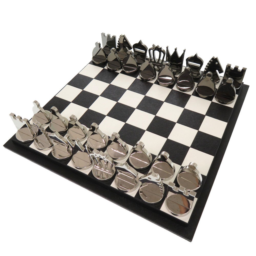 AUTHENTIC PRADA chess setOther miscellaneous goods 2SG077 Black Leather 0651