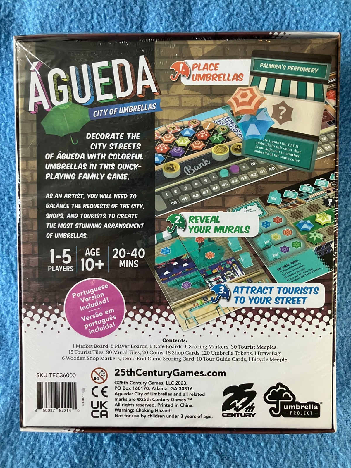 AGUEDA CITY OF UMBRELLAS Strategy Board Game 25th Century Games NEW