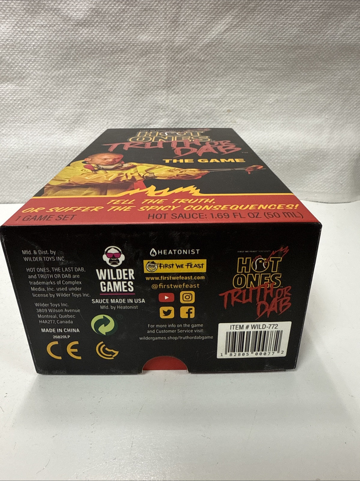 Hot Ones Truth or Dab The Game – (Hot Sauce Missing) Ages 17 Plus 3-6 Players