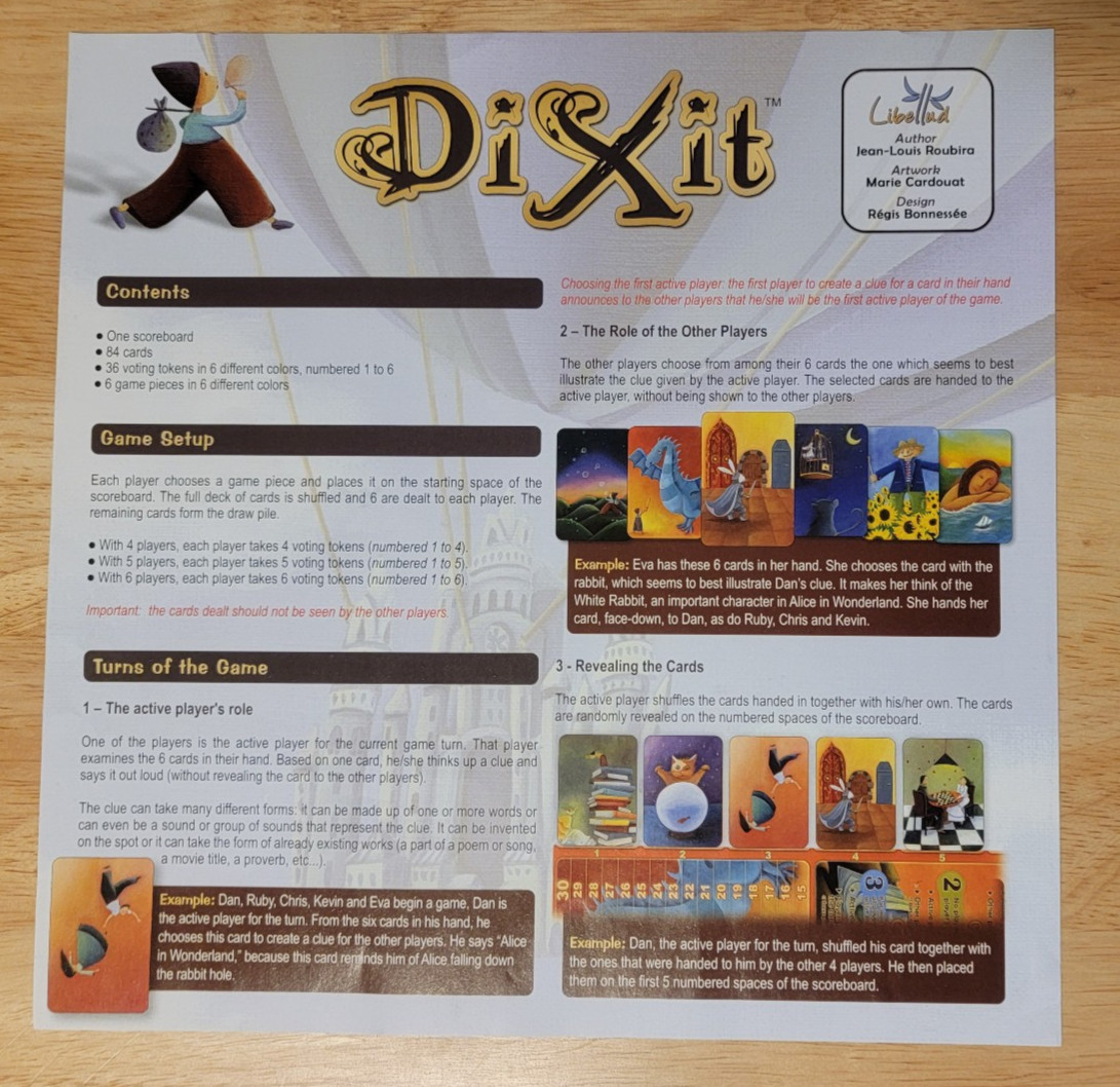Dixit – A Picture Is Worth A Thousand Words! Family Board Game Complete