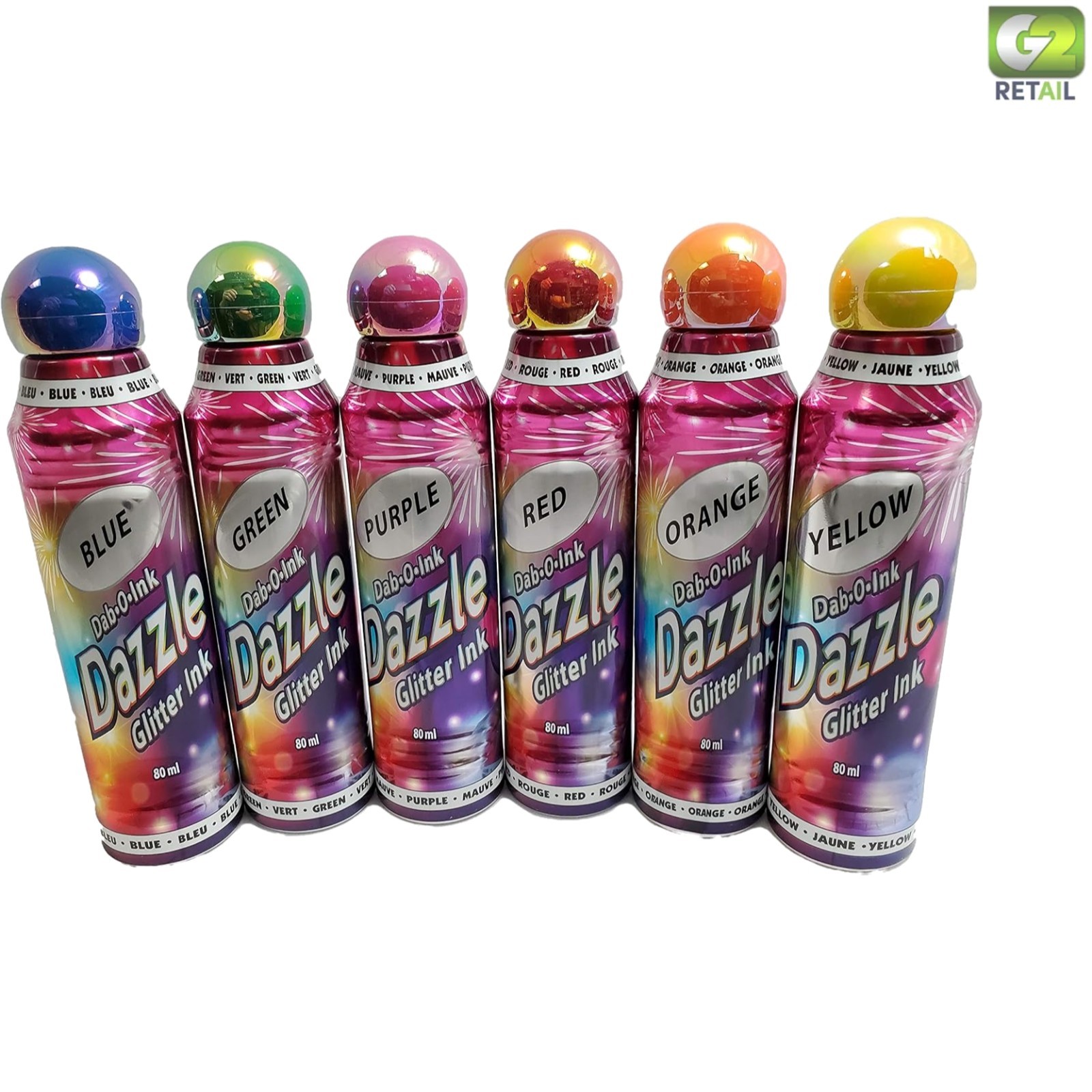 Dazzle Glitter Dauber Ink 6-Pack – Fun & Creative Multi-Color Markers