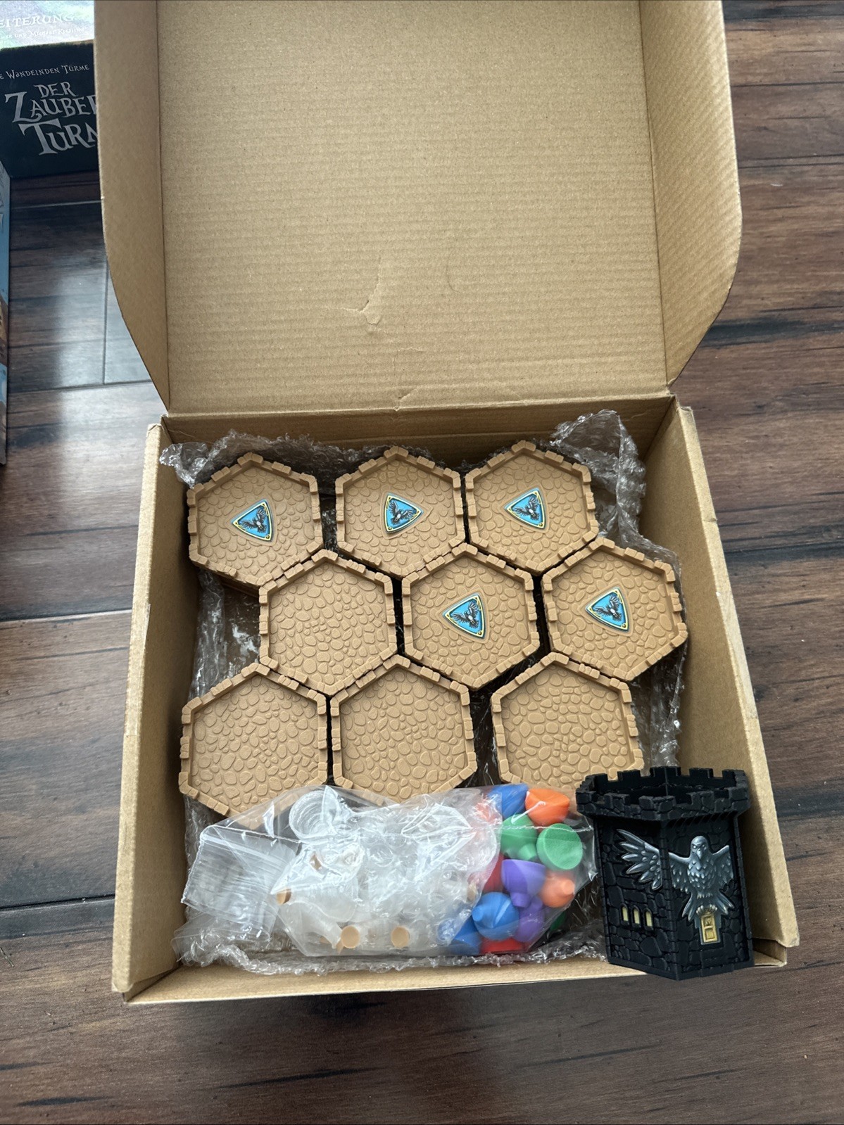 Wandering Towers Super Bundle w/ Mat, Magic Tower Exp, Sleeves, Meeple Stickers