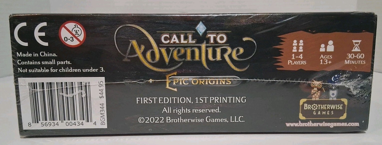 Call To Adventure: Epic Origins Board Game Box New First Edition Brotherwise