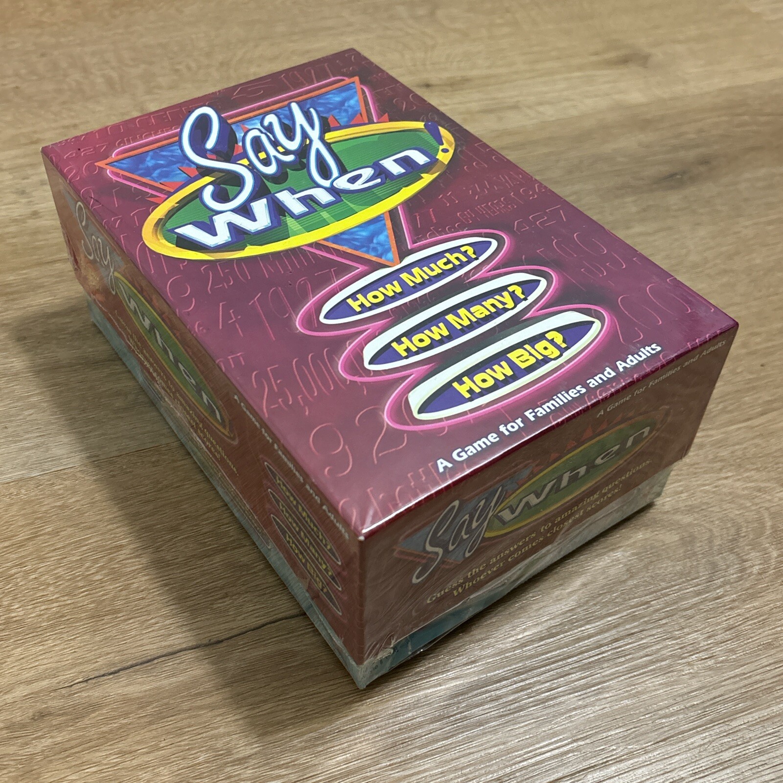 1998 “Say When! A Game for Families and Adults” – New & Sealed!