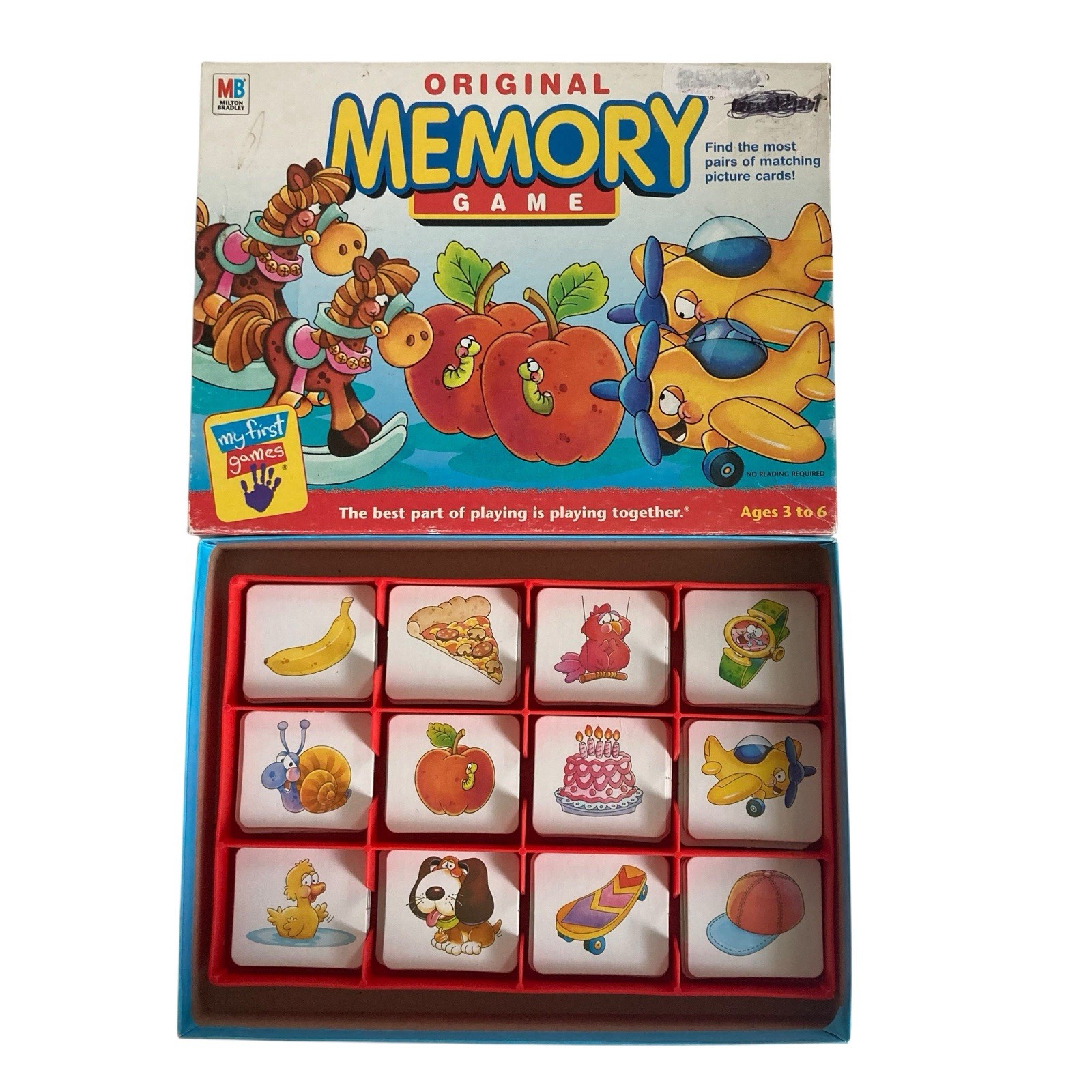 VTG 2001 Milton Bradley Original Memory Game Card Matching Complete 72 Cards
