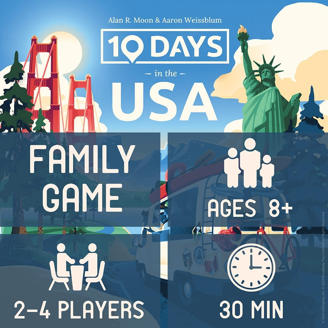 10 Days in the USA | Family Road Trip Board Game for All Ages | Designed by Alan