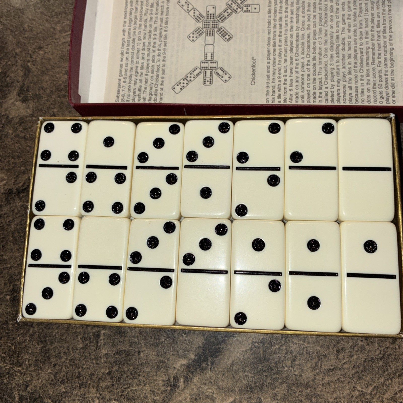Vintage Puremco Extra Thick Dominoes Complete w/Box USA