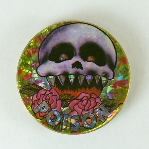 1/4″ Thick 2.5oz Heavy Brass Double Sided Roses Poison Skull Ying Yang