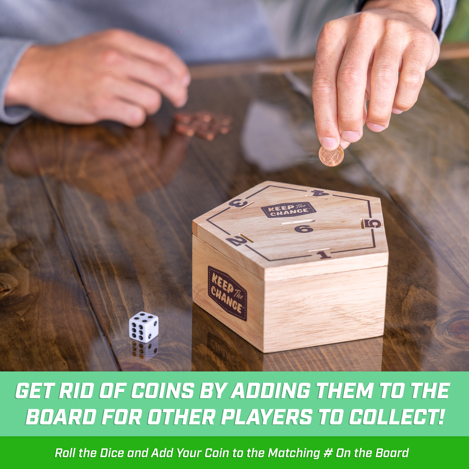 GoSports Keep the Change – Tabletop Coin Drop Dice Game