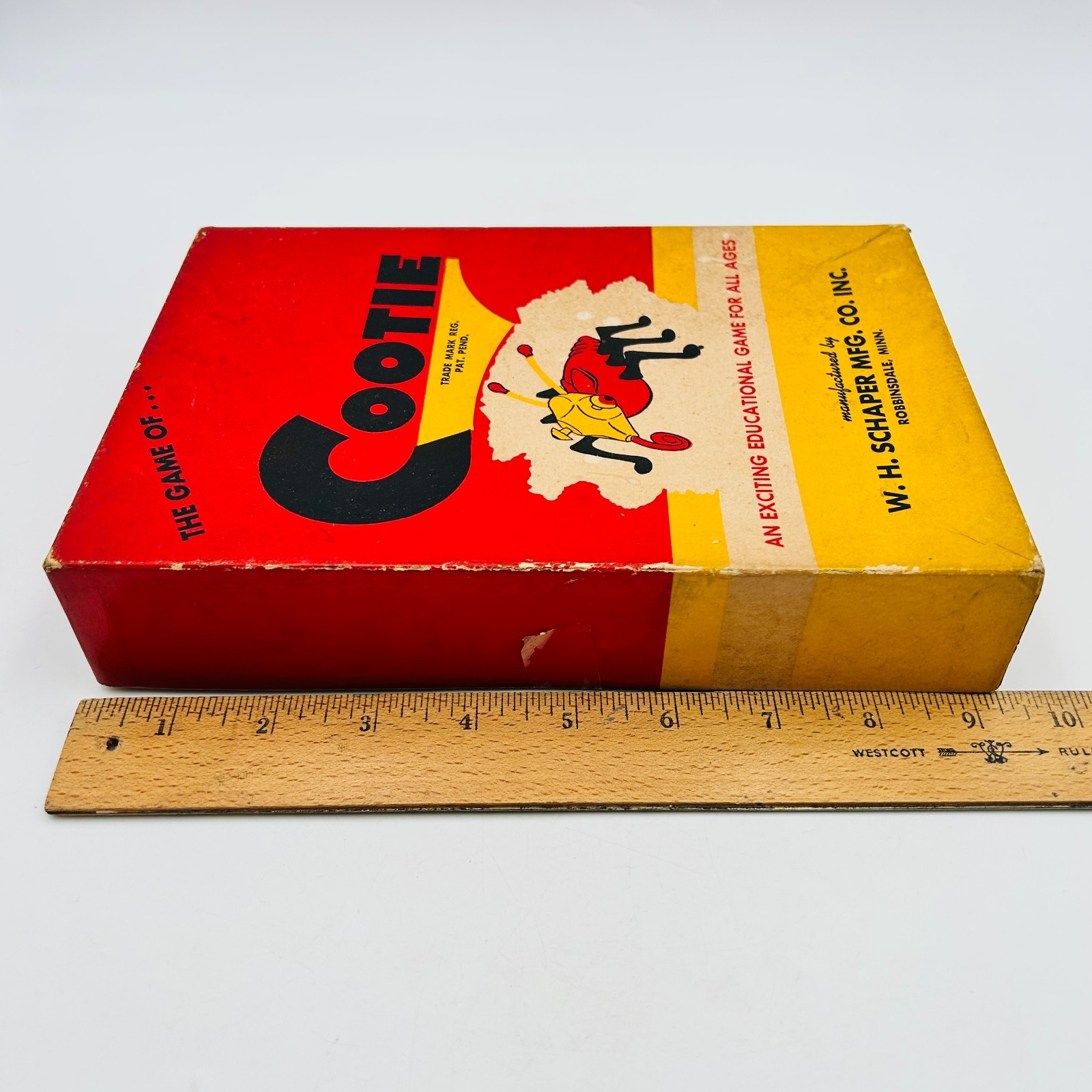 Classic Schaper Cootie Ant Game Missing 1 Leg Instructions Man Cave Vintage