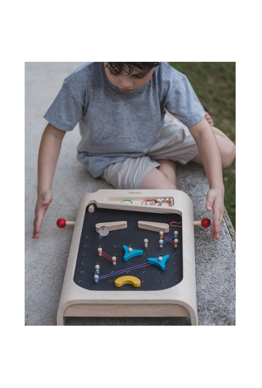 Plan Toys Pinball Ages 3+ 1 player Sustainable Wooden Montessori STEAM Perfect