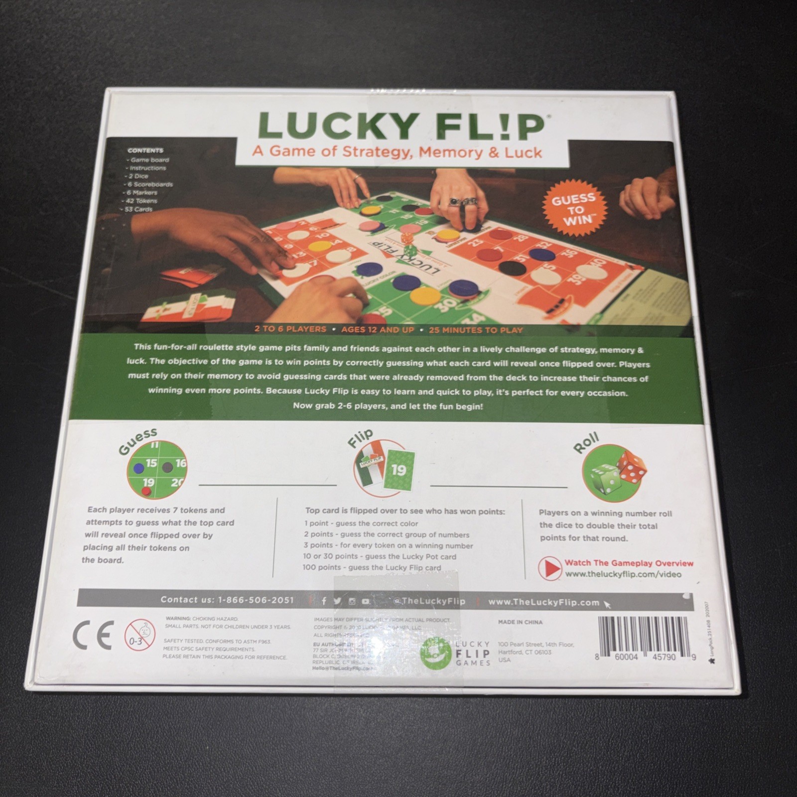 Lucky Flip A Game Of Strategy Memory Luck Boardgame 2-6 Plyrs Ages 12+
