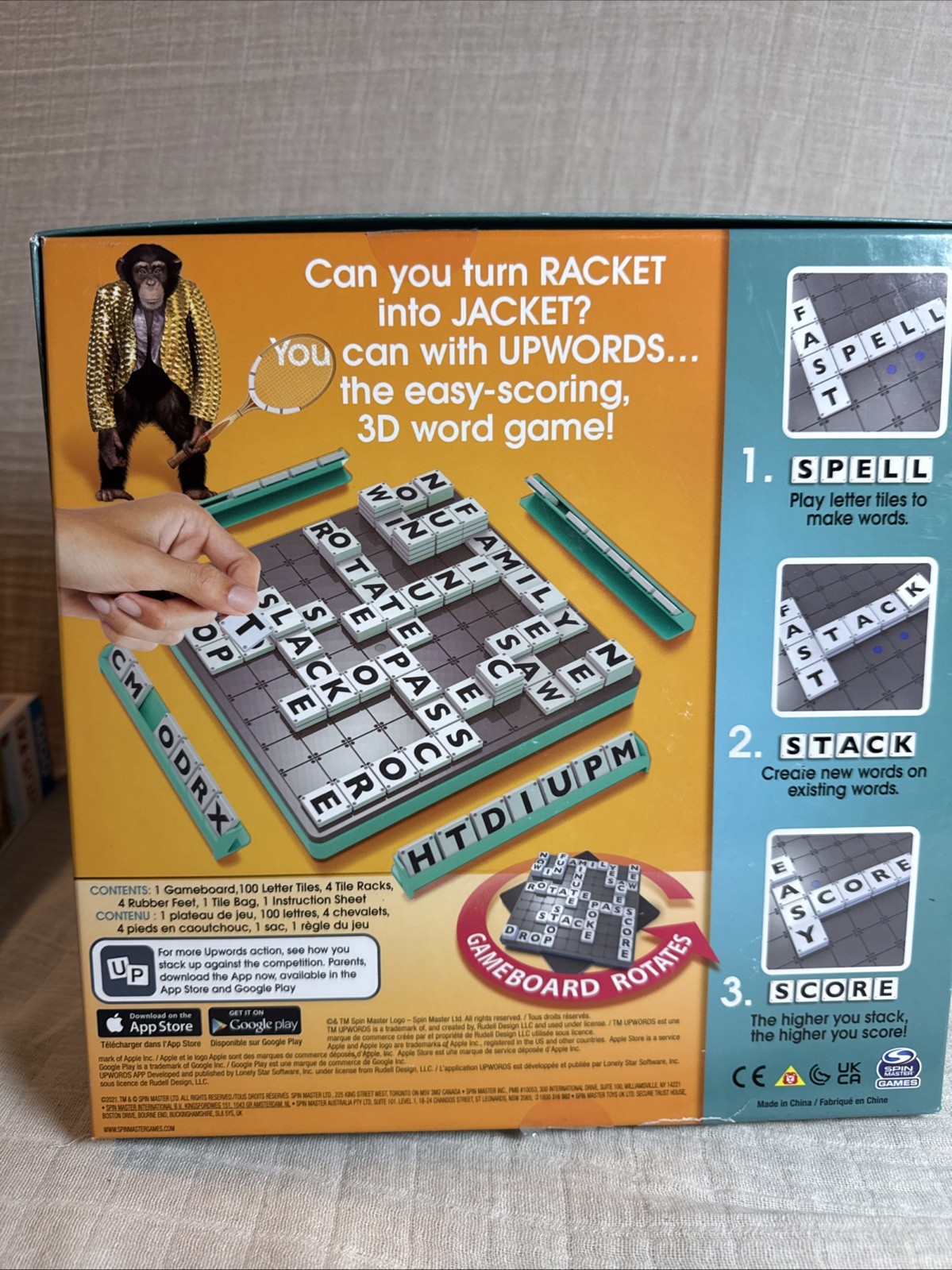 UpWords Board Game Quick Stacking & Word Hacking, Complete 2 My Knowledge