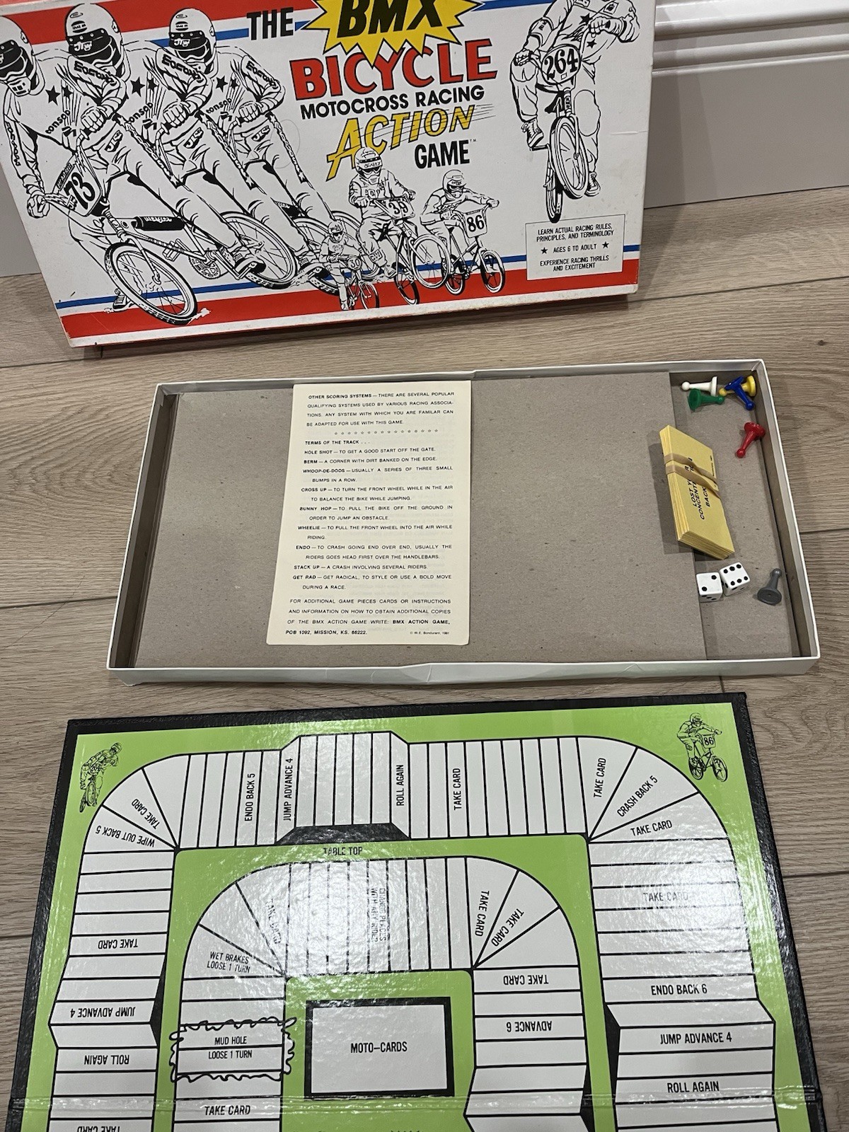 Vintage The BMX Bicycle Motocross Racing Action Board Game Mongoose Redline GT