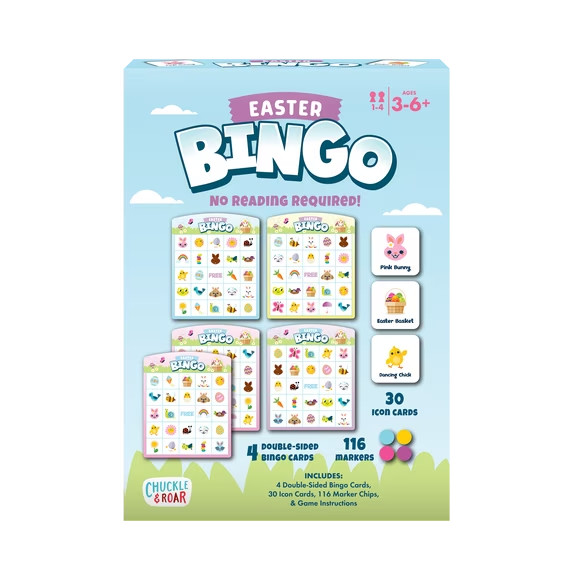 NEW Chuckle & Roar Easter Bingo Game Kids Ages 3+ Family Preschool Fun Gift