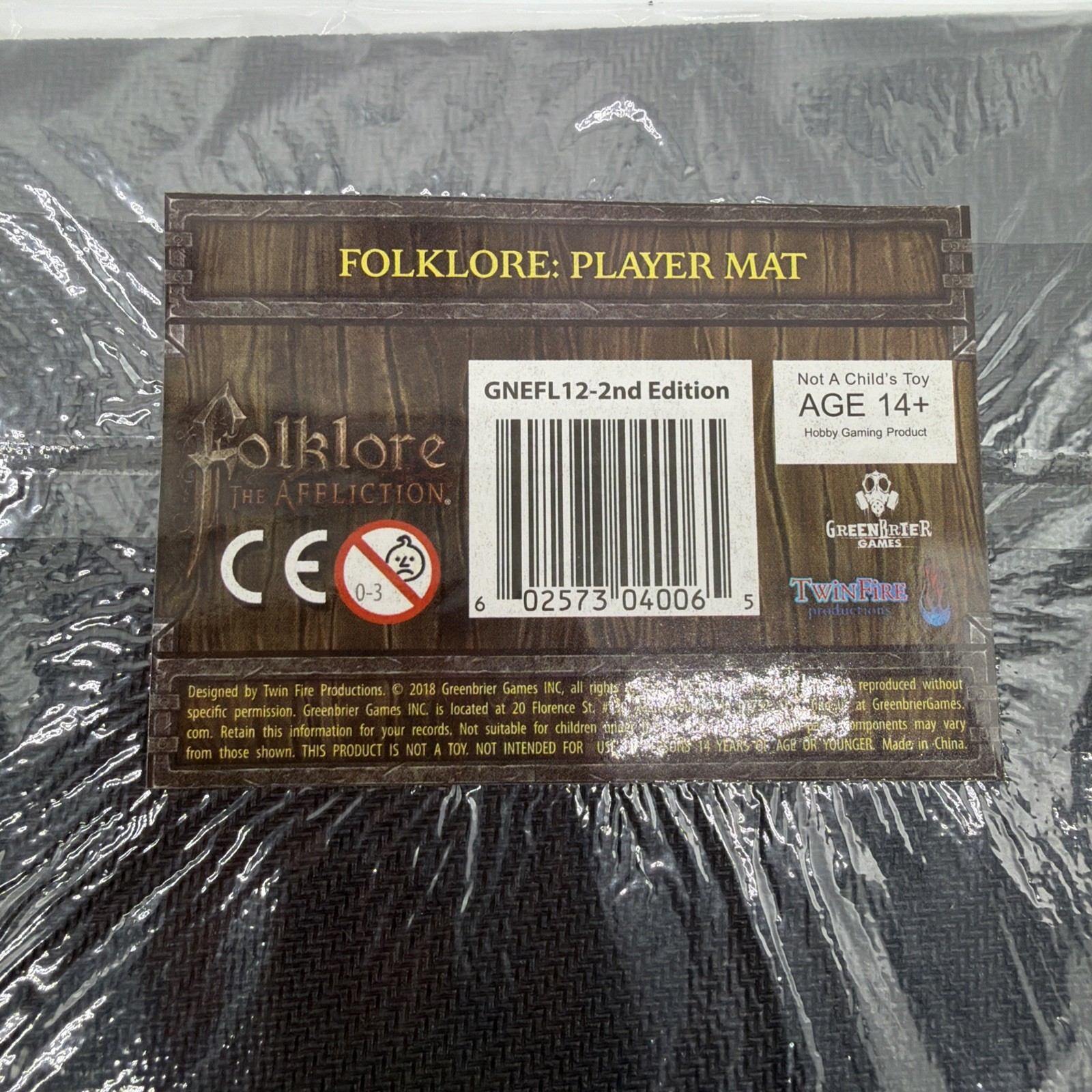 Folklore the Affliction Player Game Mat Playmat GreenBrier Games 2nd ed A16