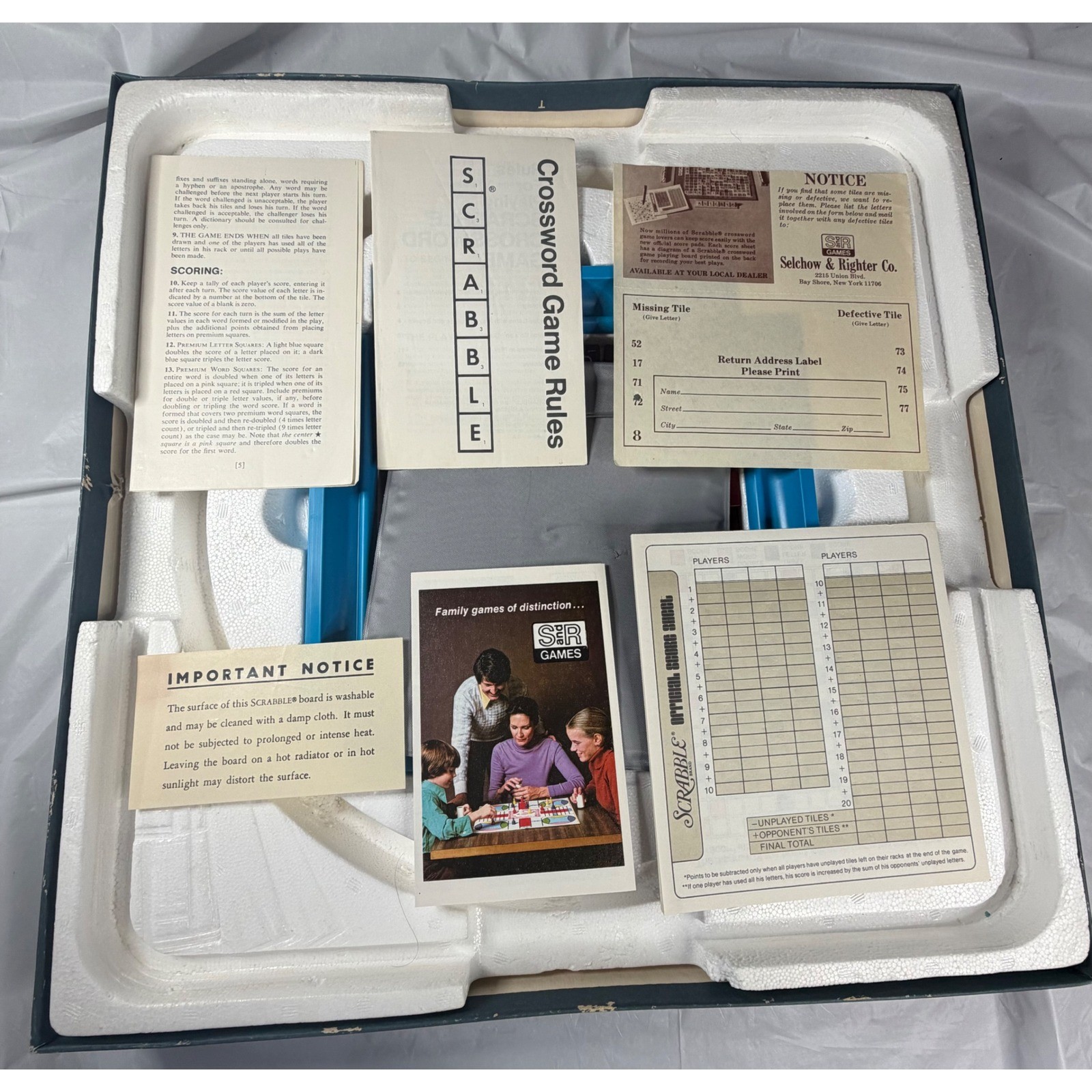 VTG 1977 Scrabble Deluxe Edition Complete Set Board Turntable Selchow Righter
