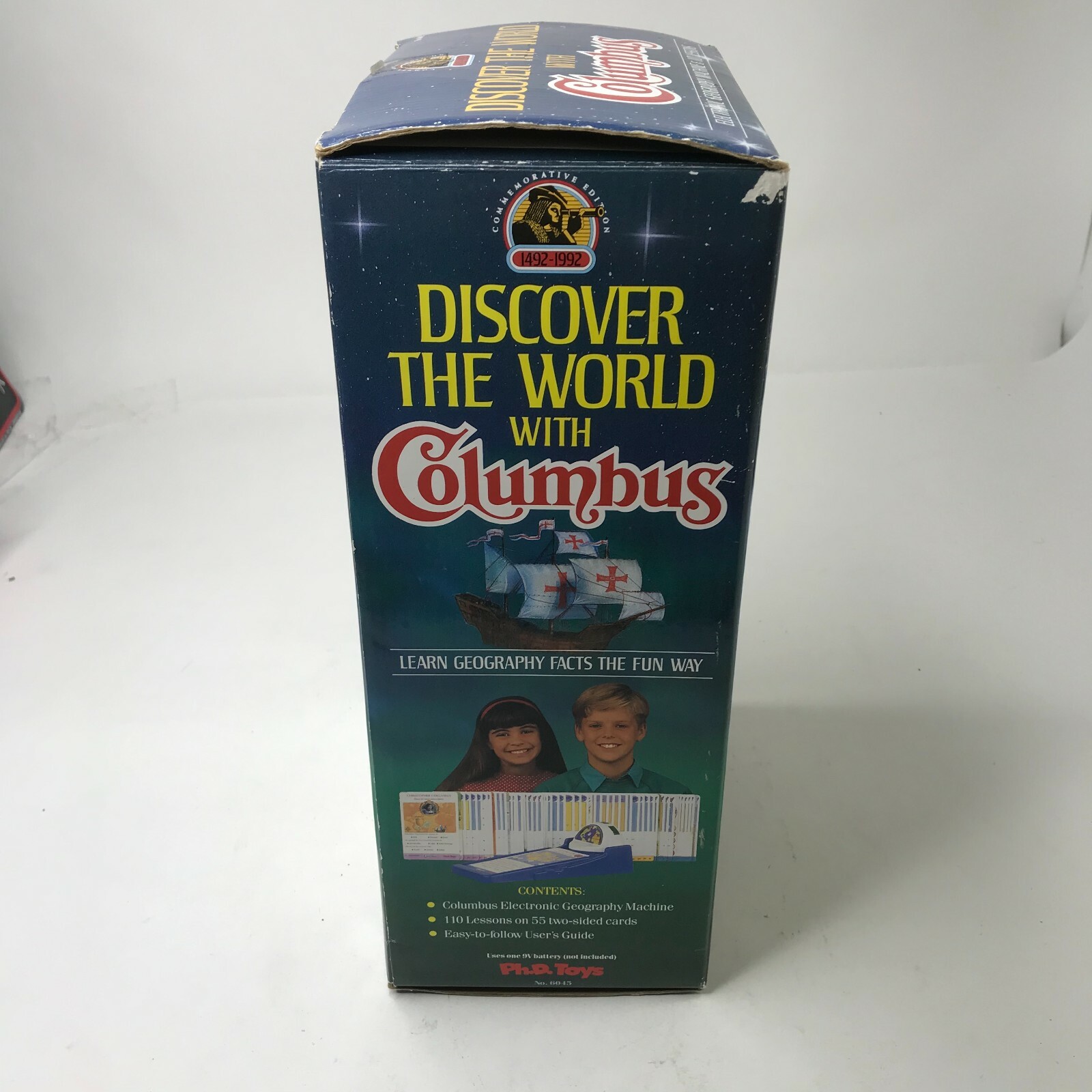 Vintage 1992 Discover the World w/ Columbus Geography Trivia Game Ph.D Toys 6045