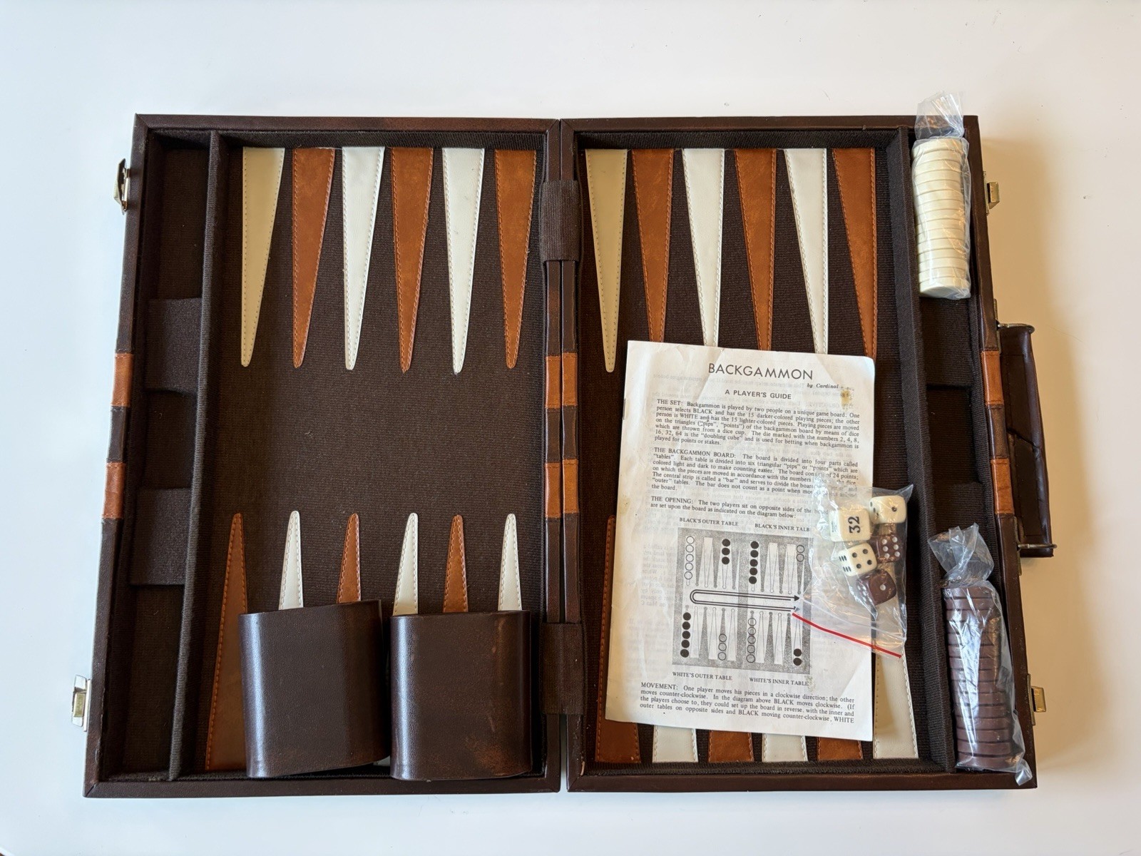 Vintage Cardinal Backgammon Set with Carrying Case – Complete