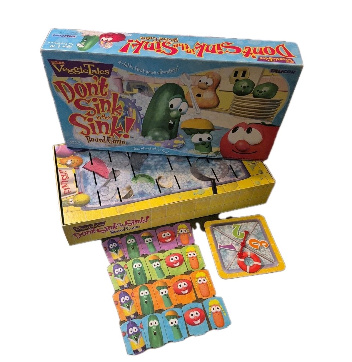 Vtg “Don’t Sink in the Sink!” VeggieTales Board Game 100% Rare READ