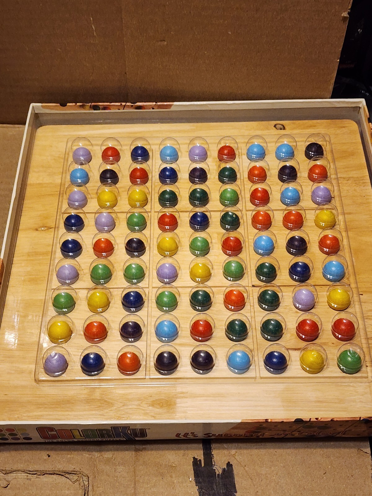 COLORKU Color Sudoku Puzzle Wooden Board Game Set with Puzzle Cards – Complete