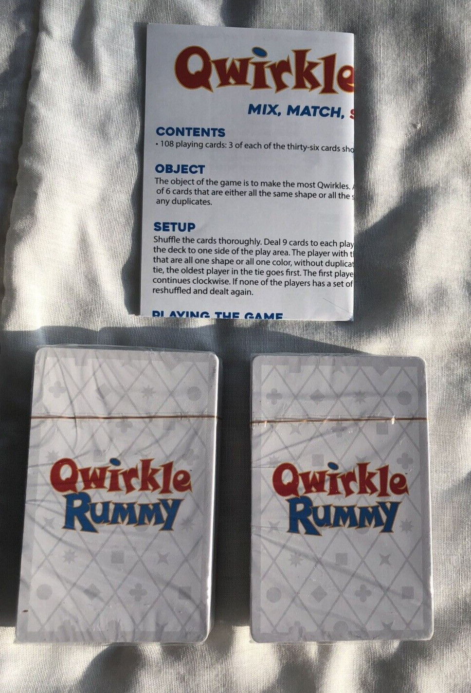 Mind Ware QWIRKLE RUMMY Card Game Mix Match Switch & Win Sealed Cards Ships Free