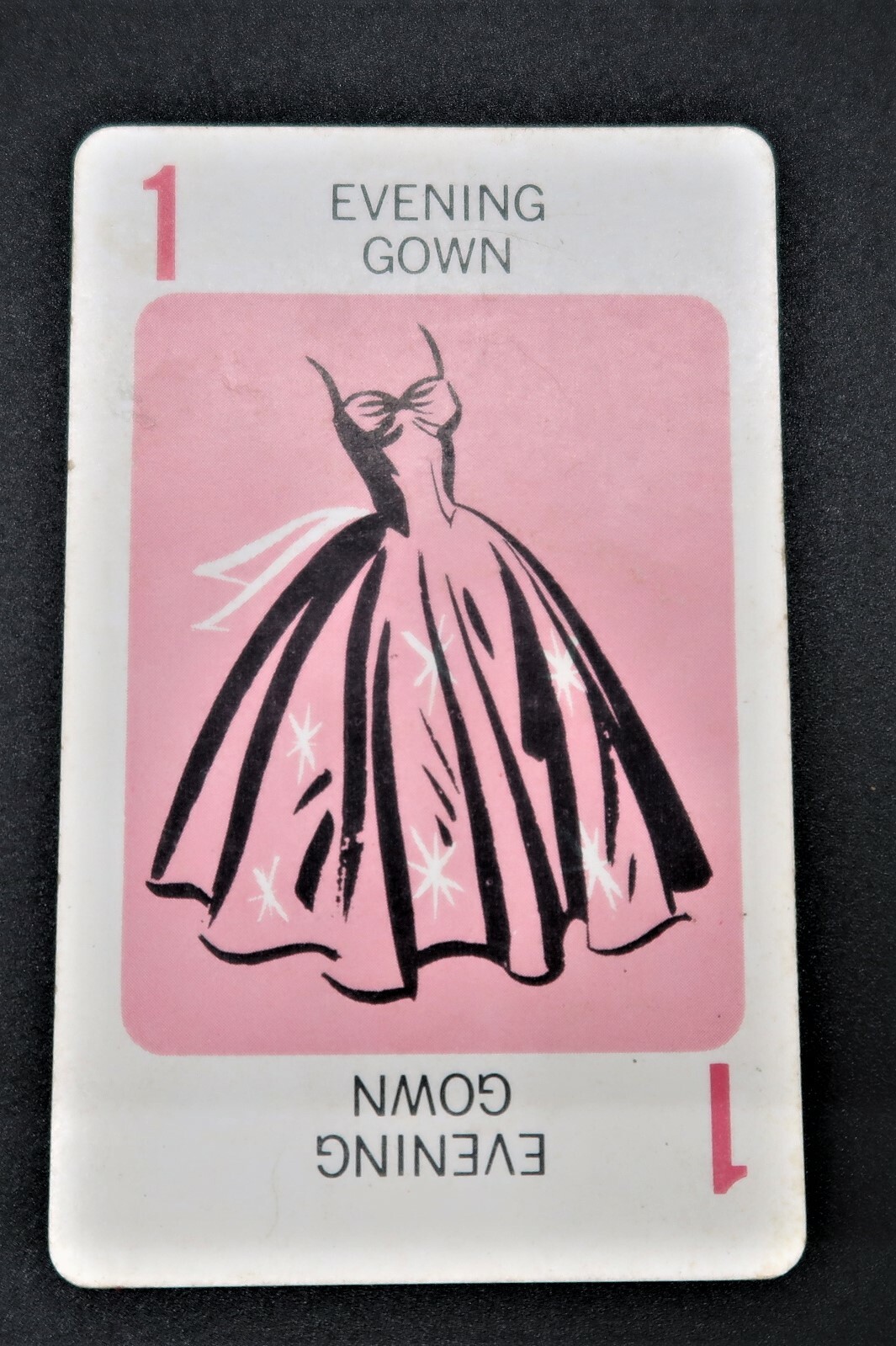 Vtg 1965 Mystery Date board game replacement card pink # 1 evening gown