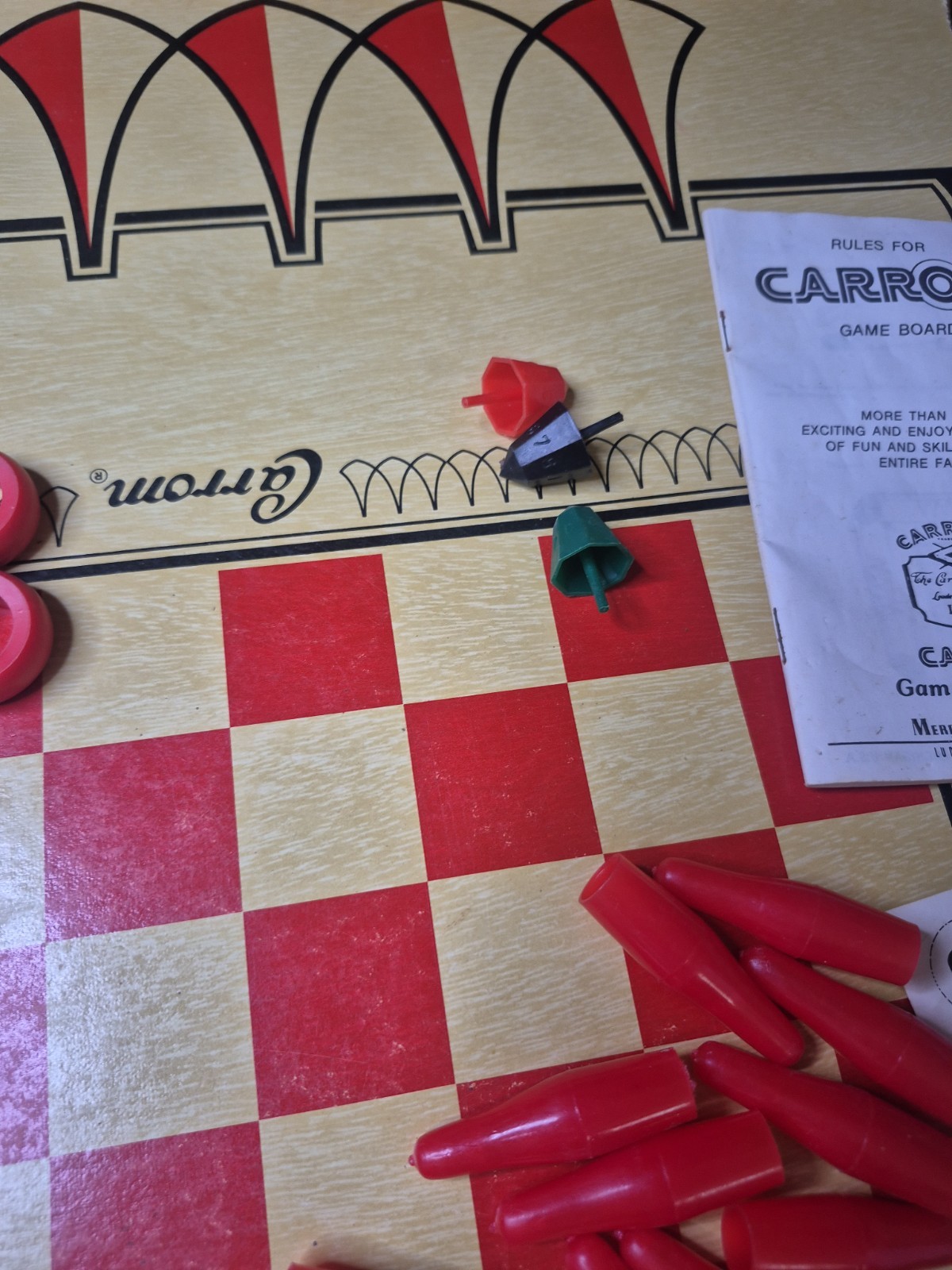 Vintage Carrom Wooden Game Board Table Model 100 Complete In Original Box