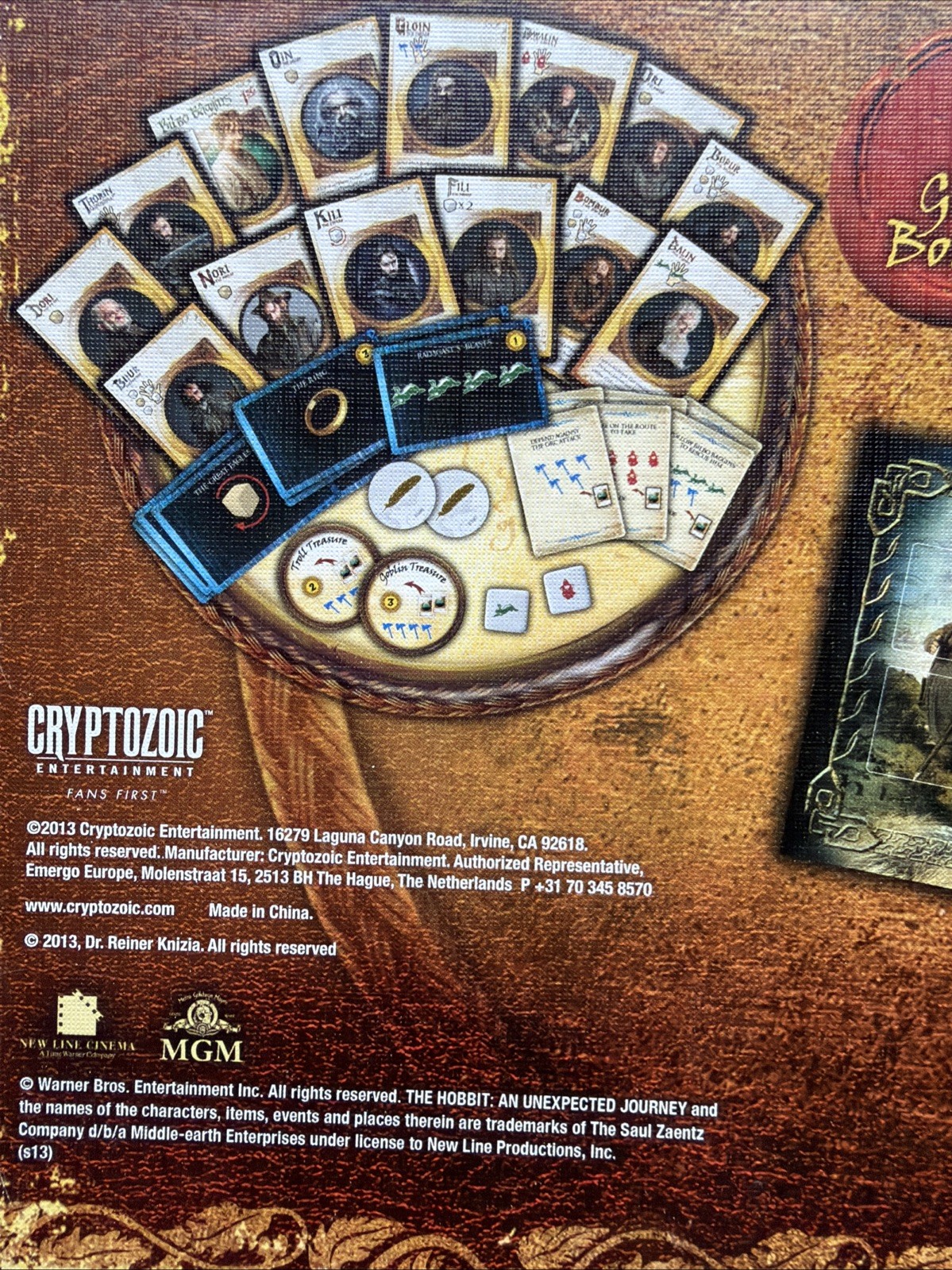 The Hobbit An Unexpected Journey Board Game Cryptozoic 2013 Complete Excellent