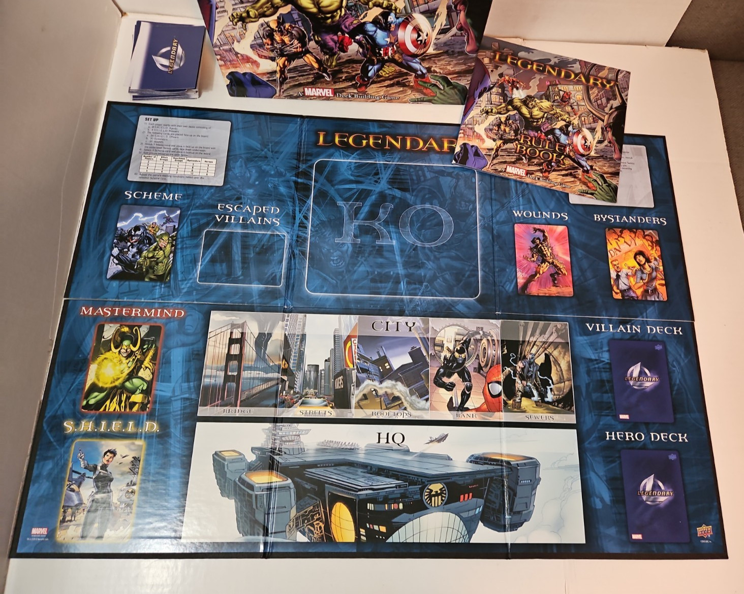 Legendary: A Marvel Deck Building Game base game with 500 cards used Original V