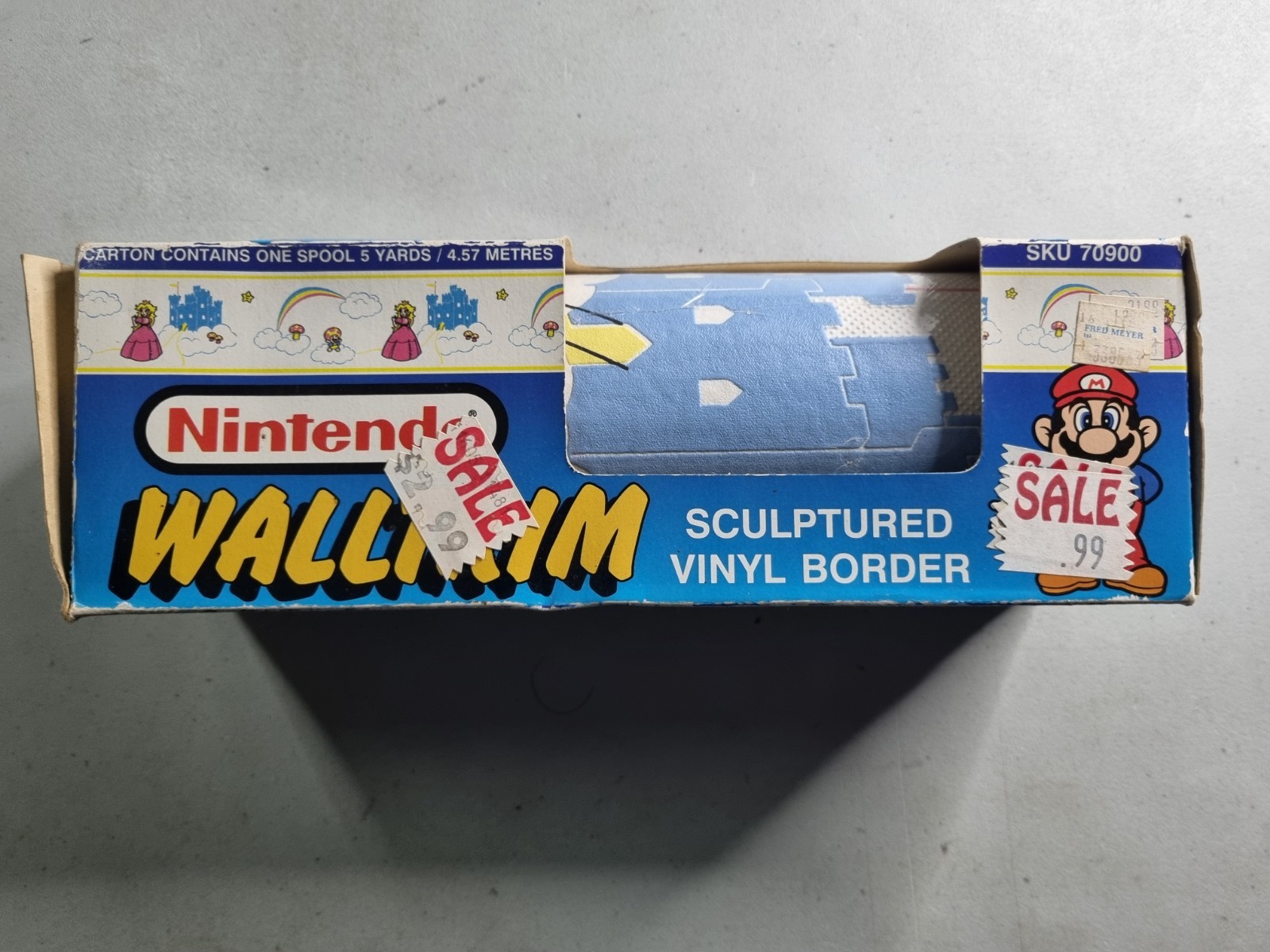 Vintage 1989 Nintendo Wall Trim Border Mario 5yd Roll Princess Peach Wallpaper