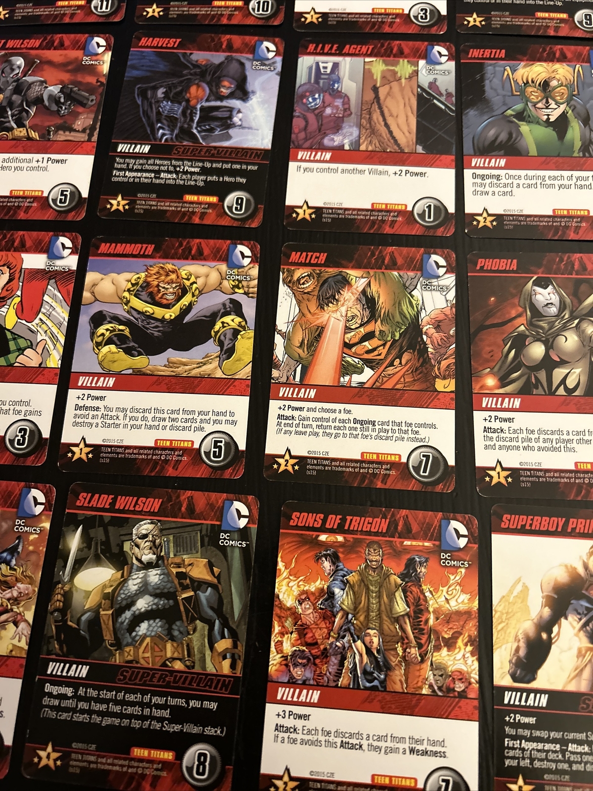 2015 DC Comics Teen Titans Deck Game Villain Card Lot Of 27 Different Cards!