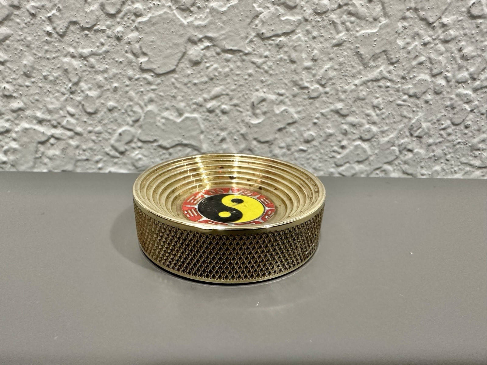 Vintage 90s Heavy Brass Metal Pog Slammer – Ying Yang- Thick – 3+ Oz