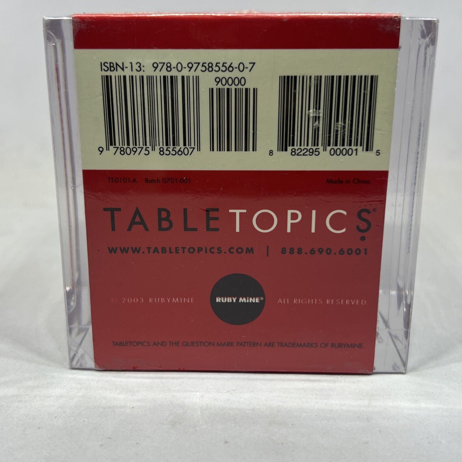 “Table Topics” Original Questions To Start Conversations 2003 Ruby Mine New
