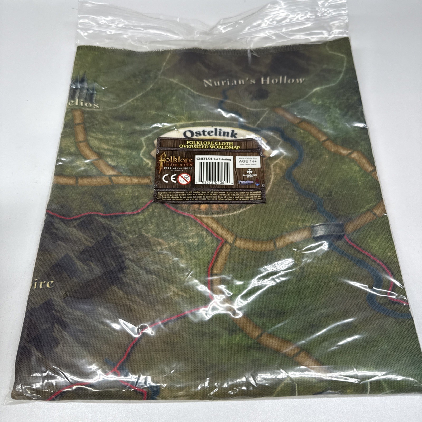 Folklore the Affliction cloth oversized world map cooperative fantasy board game