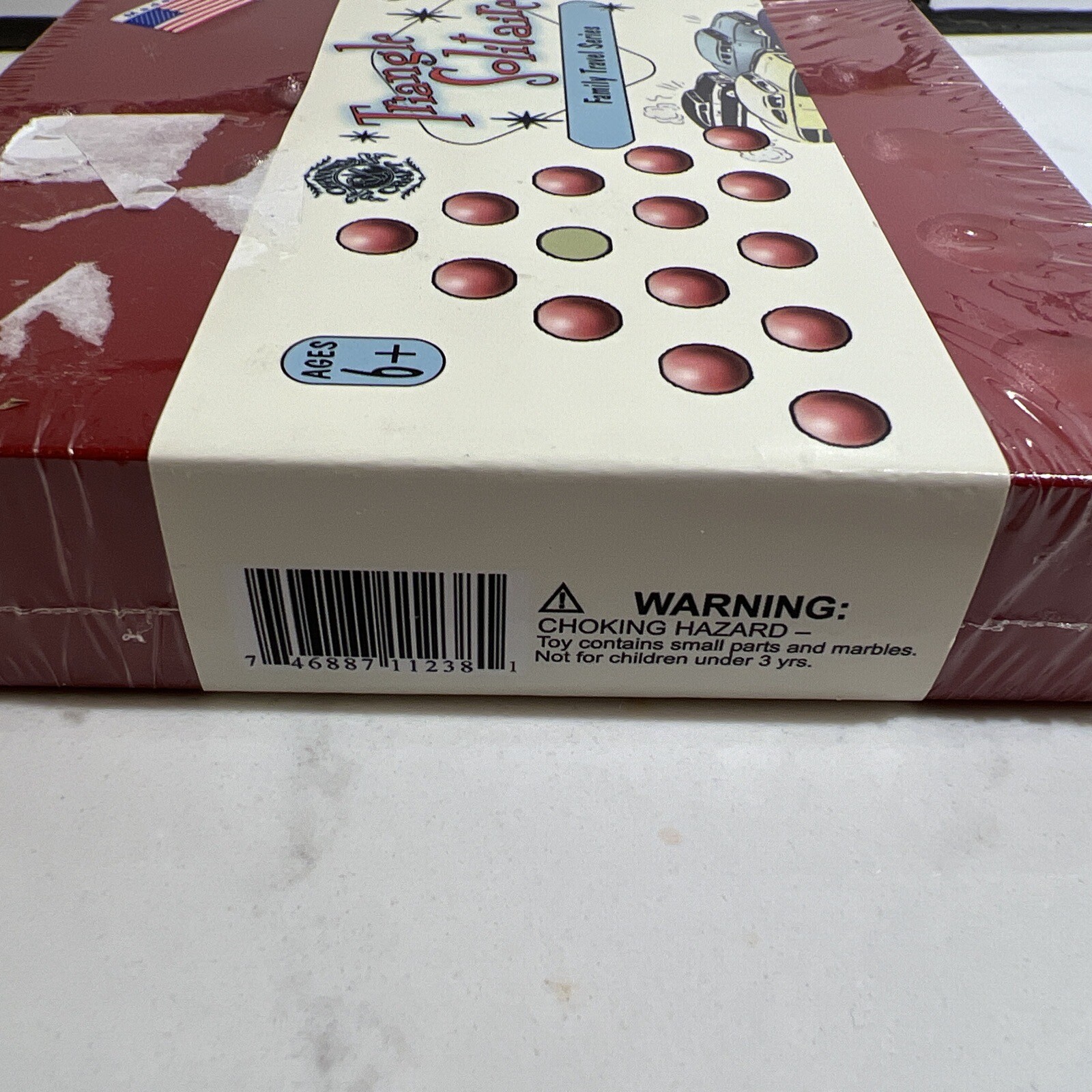 Triangle Solitaire Wooden Family Travel Series w/Glass Marbles Made-USA *SEALED
