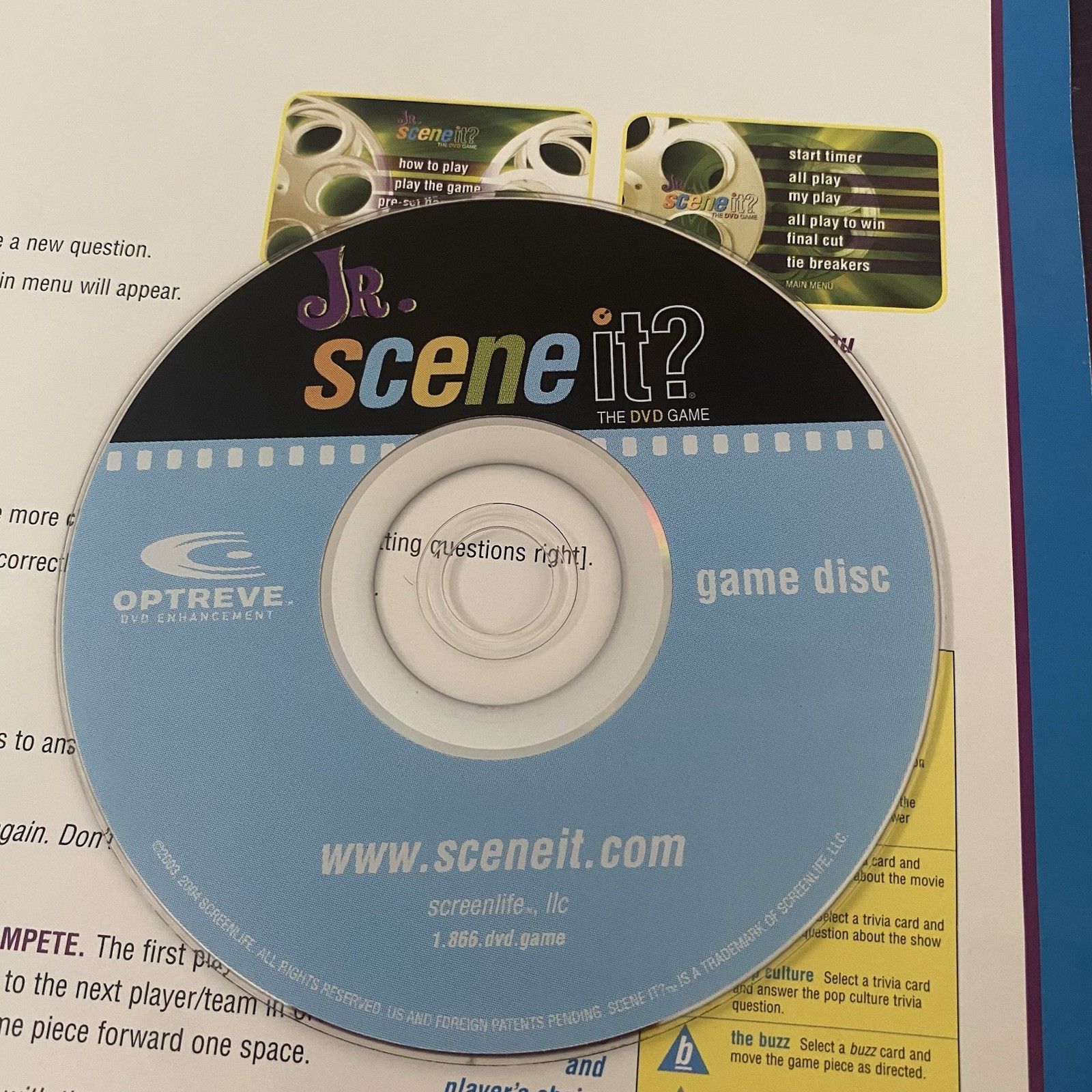 Screenlife Jr. Scene It? DVD Trivia Board Game Movie & TV 2+ Players 2004