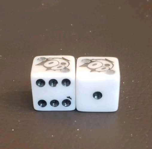 Vintage FELIX THE CAT Game Dice Pair Die From Board Game? HARD TO FIND!!!