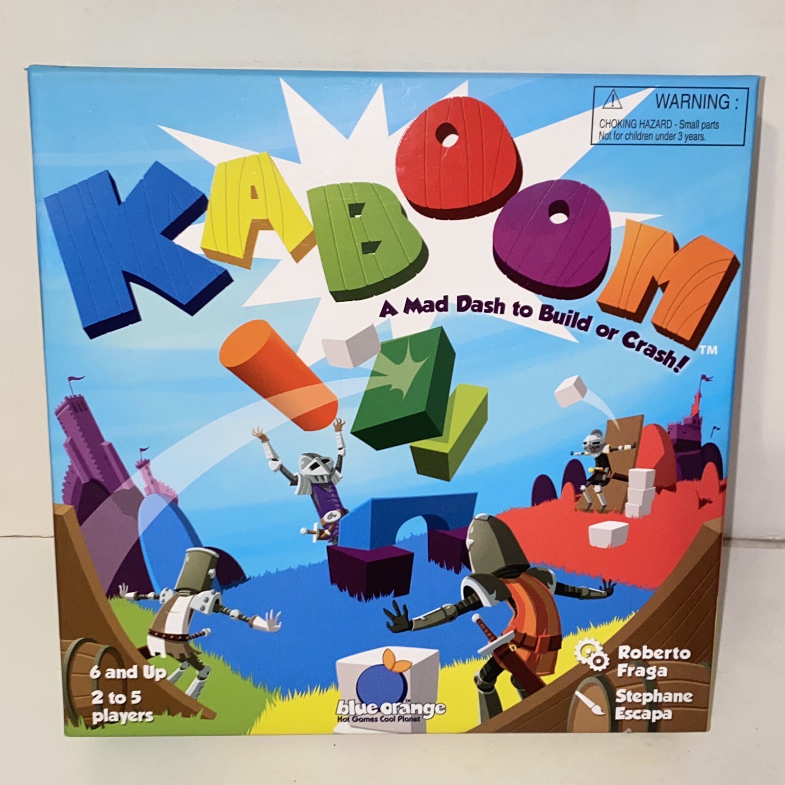 2013 Kaboom A Mad Dash To Build Or Crash Board Game Blue Orange Games Complete