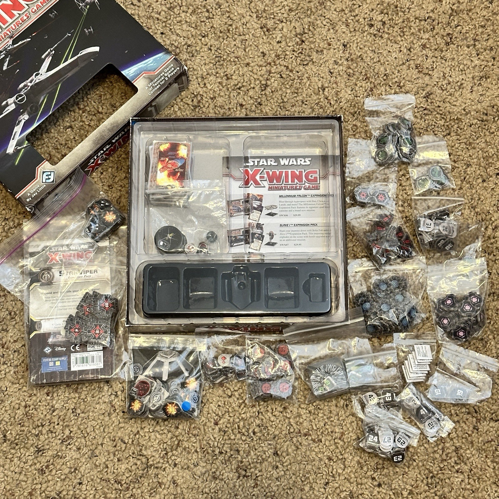Star Wars X-Wing Miniatures Games Fantasy Flight Games SWX01 Parts Preowned